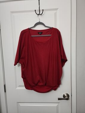 5/$30 ALYX Red Short-Sleeve Draped Knit Top
